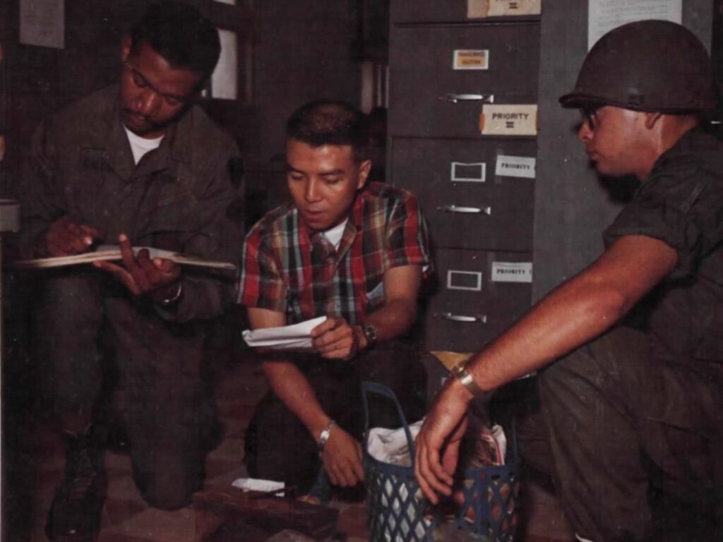 Newly arrived documents are logged at the Combined Document Exploitation Center