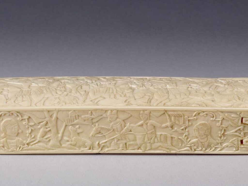 Kazim al-Hasani - Pen-Box with Hunters and Portraits - Walters 71570